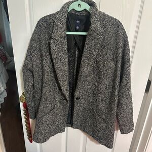 GAP Women's Black and Gray  wool Blazer